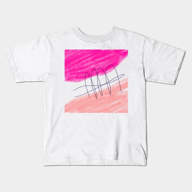 Pink red watercolor abstract art Kids T-Shirt by Artistic_st